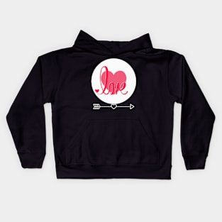 Love pink valentines Kids Hoodie